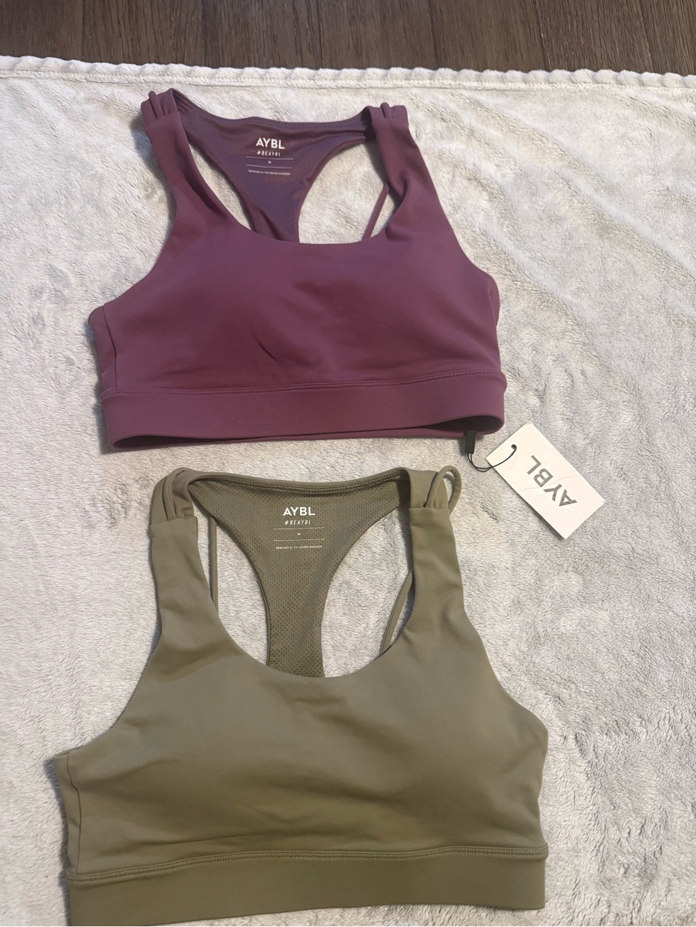 AYBL Duo Racerback Sports Bras - Plum & Olive